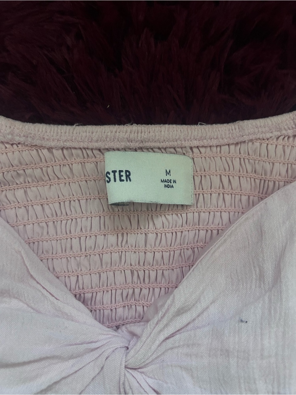 Hollister Light Pink Peplum Twist-Front Long Sleeve Top - Picture 2 of 2